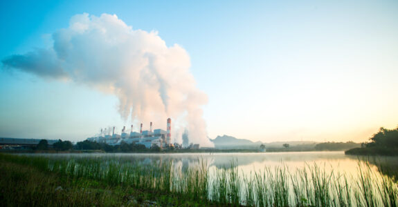 Power plant factory with blue sky ,Thailand