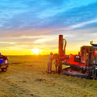 oil rig drilling in Alberta field oil rig drilling in Alberta field
