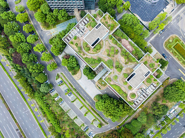 Office buildings in modern ecological city