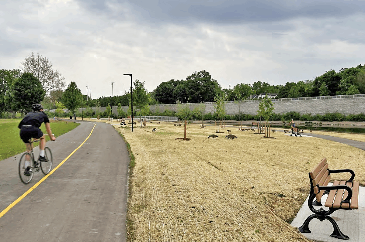 residents enjoying Thames River after project restoration